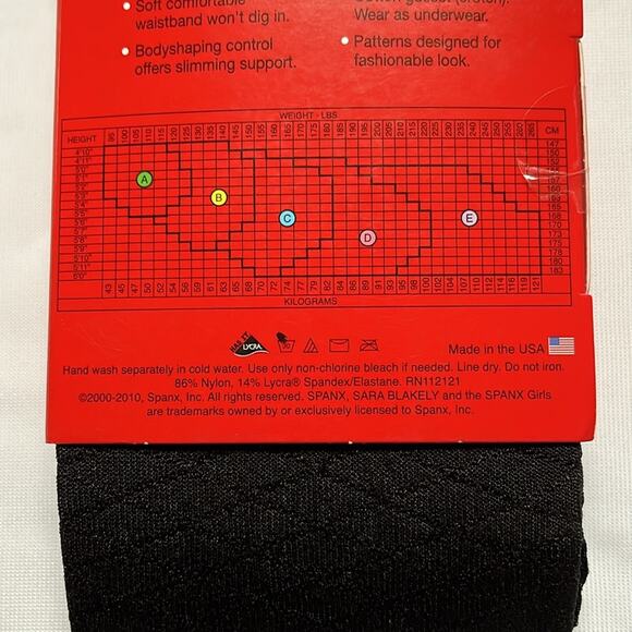 SPANX Patterned Bodyshaping Tight-End Tights Black Diamond Foil Size B - Picture 7 of 8